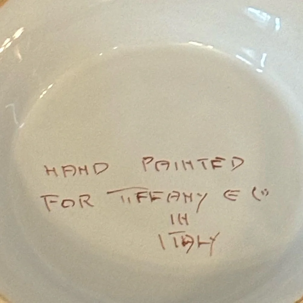 Tiffany & Co. Vintage Italian Hand Painted Ceramic Bowl